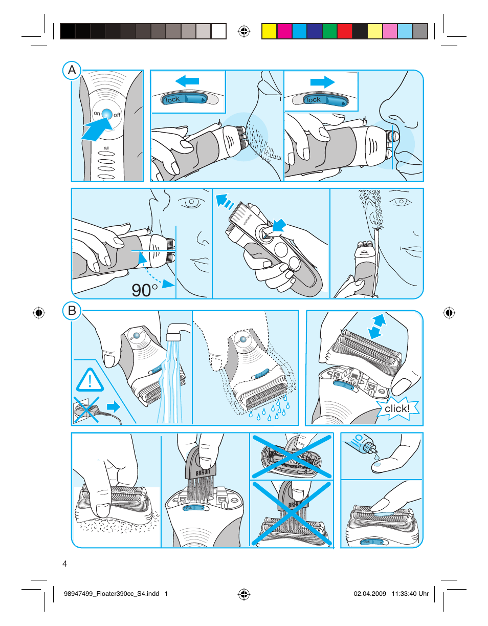 Click | Braun 350cc Series 3 User Manual | Page 4 / 64