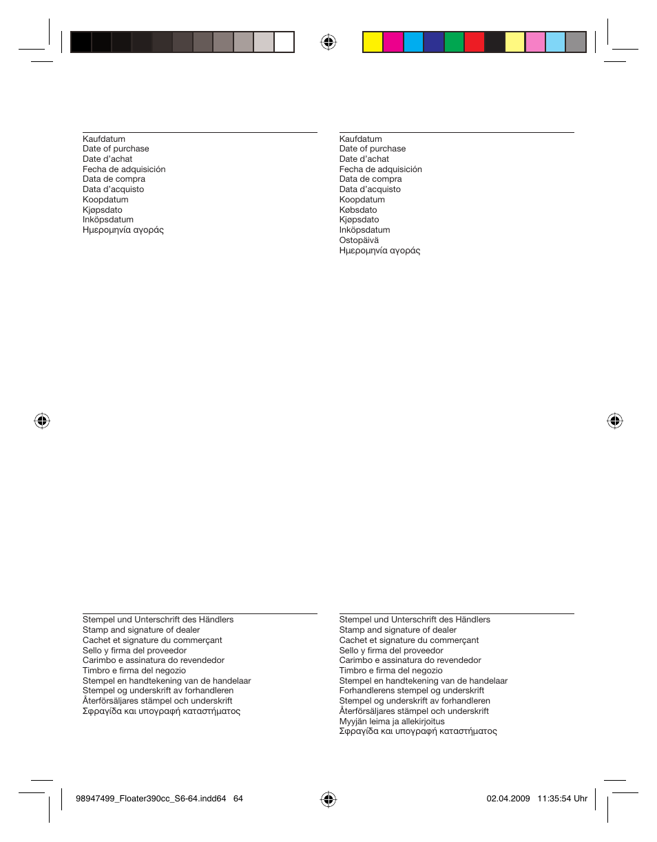 Braun 350cc Series 3 User Manual | Page 64 / 64