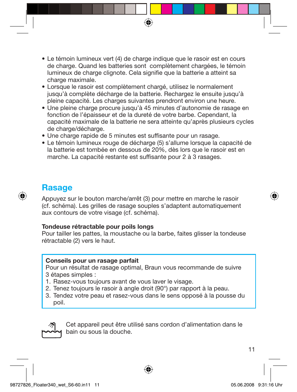 Rasage | Braun 340 Series 3  RU User Manual | Page 10 / 56