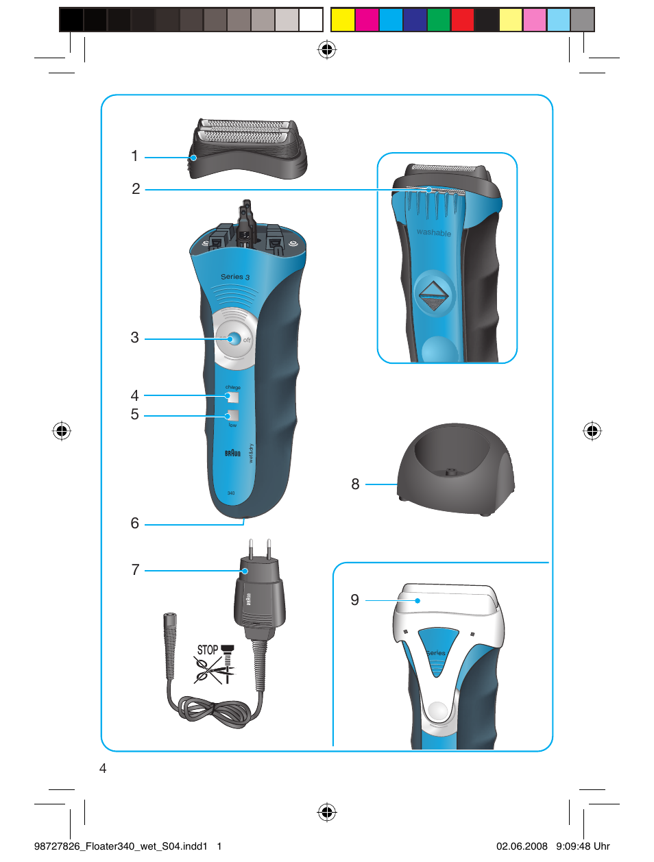 4stop | Braun 340 Series 3  RU User Manual | Page 3 / 56
