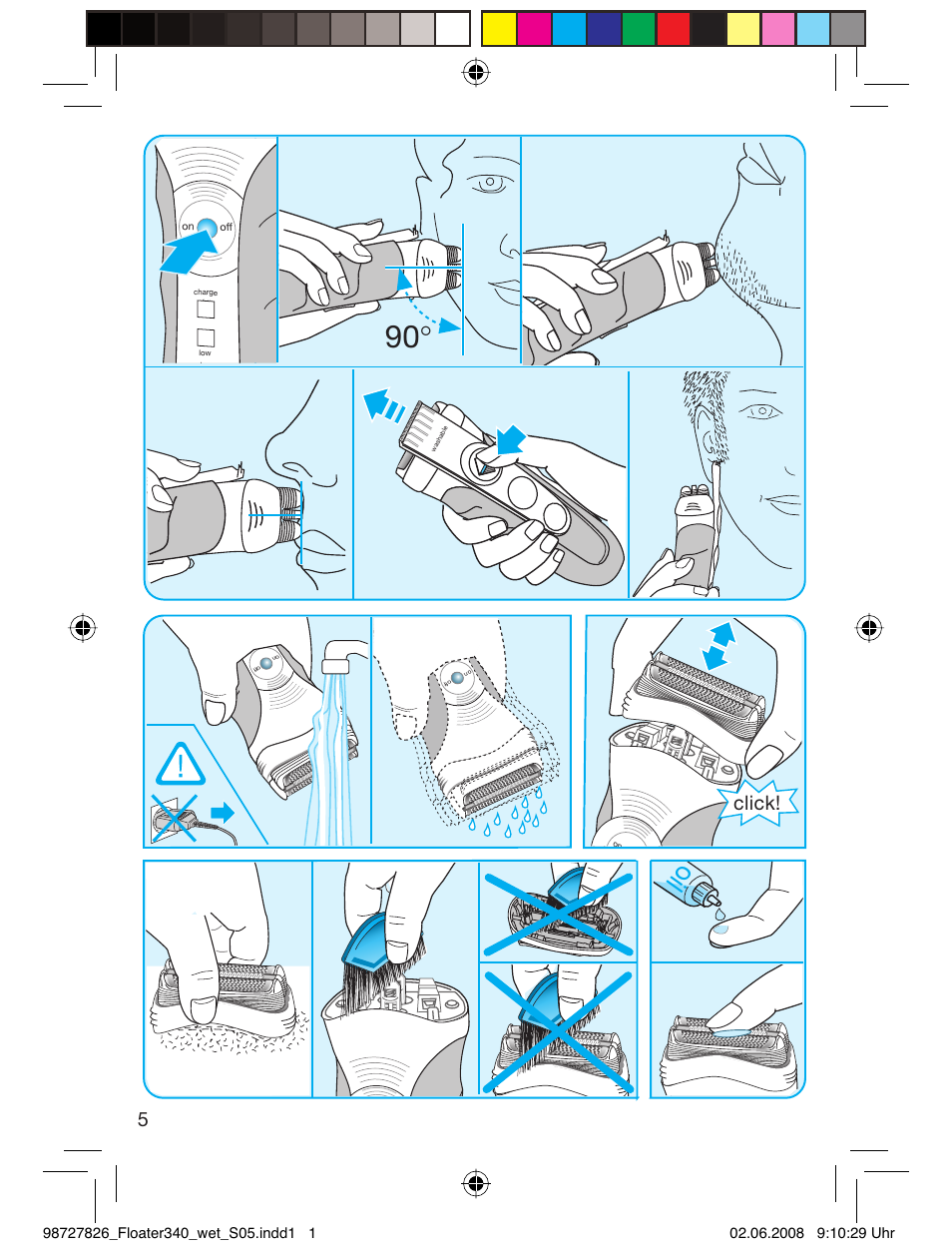 Click | Braun 340 Series 3  RU User Manual | Page 4 / 56