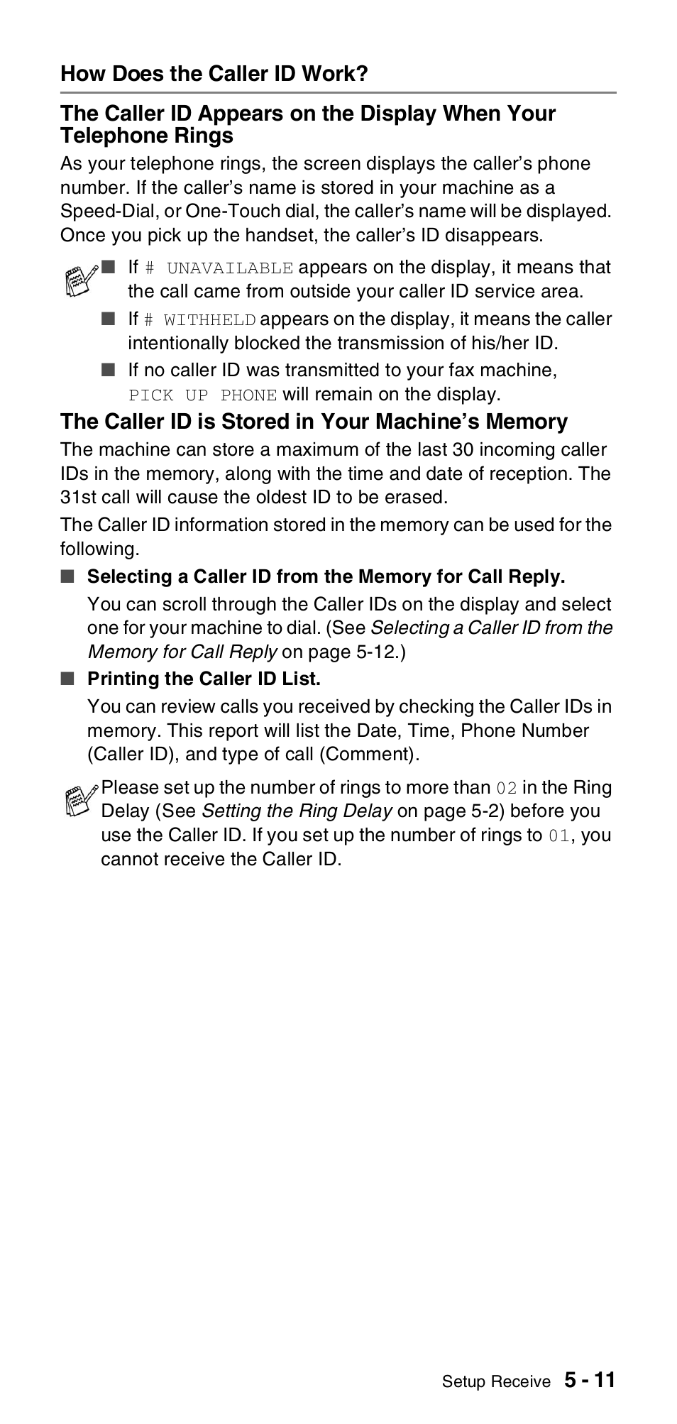 How does the caller id work, How does the caller id work? -11 | Brother FAX-T106 User Manual | Page 51 / 119