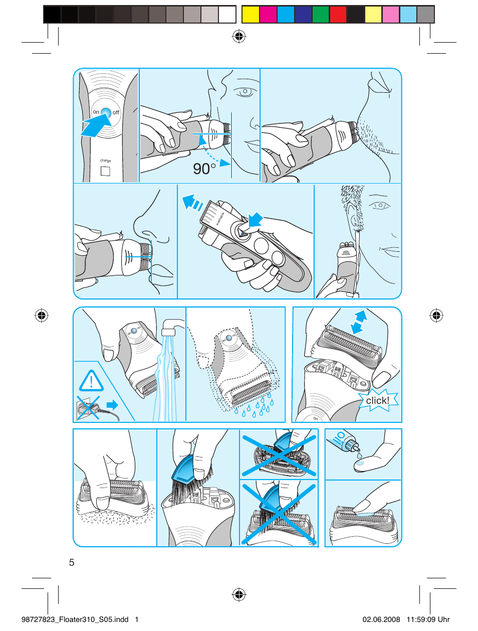 Click | Braun 310 Series 3 User Manual | Page 4 / 51