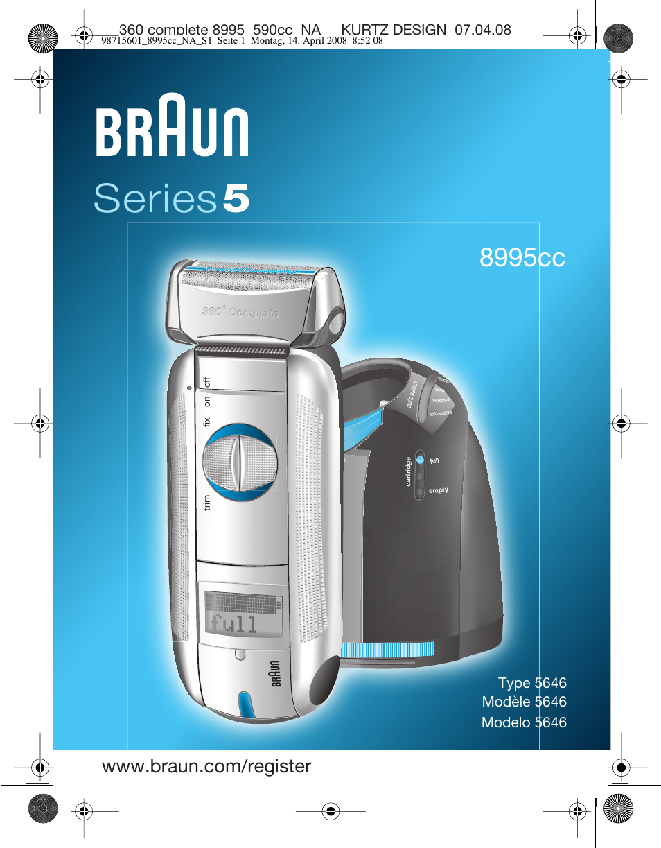 Braun 8995 Series 5 User Manual | 34 pages