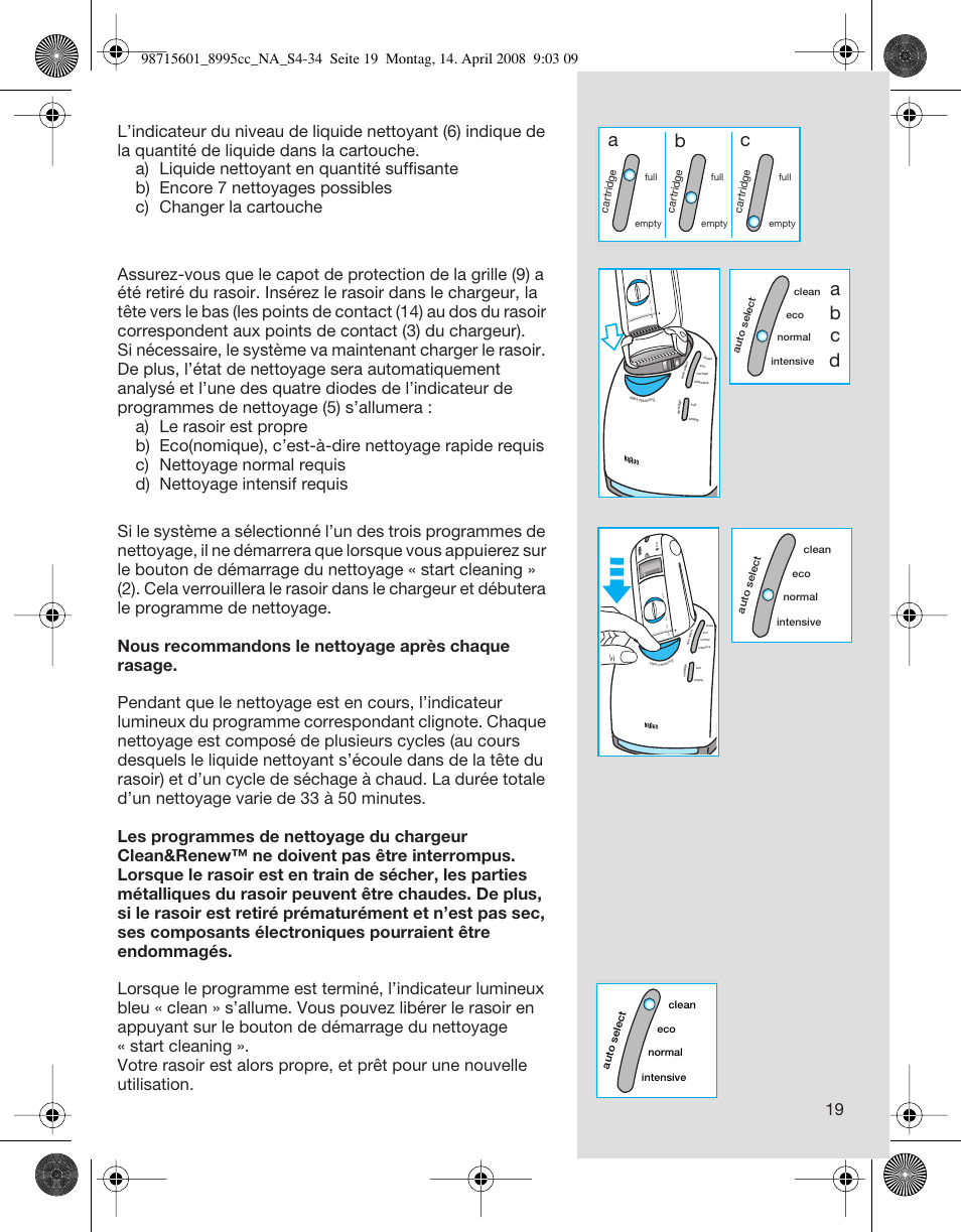 Ab c, Ab c d | Braun 8995 Series 5 User Manual | Page 19 / 34