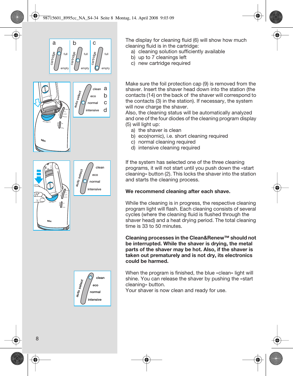 Ab c, Ab c d | Braun 8995 Series 5 User Manual | Page 8 / 34