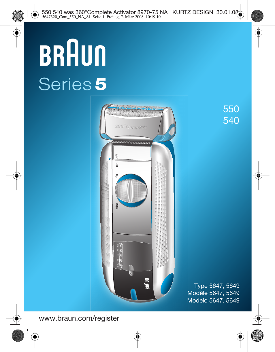 Braun 550-5647 Series 5 User Manual | 26 pages