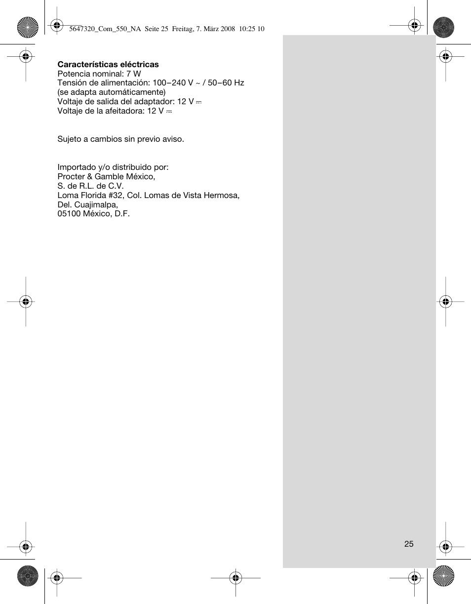 Braun 550-5647 Series 5 User Manual | Page 25 / 26