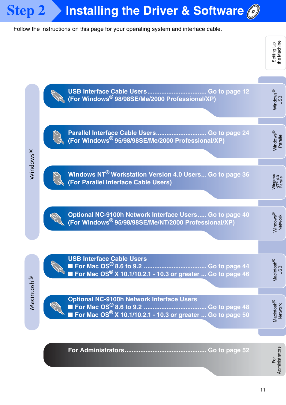 Step 2, Installing the driver & software | Brother MFC 8220 User Manual | Page 13 / 59