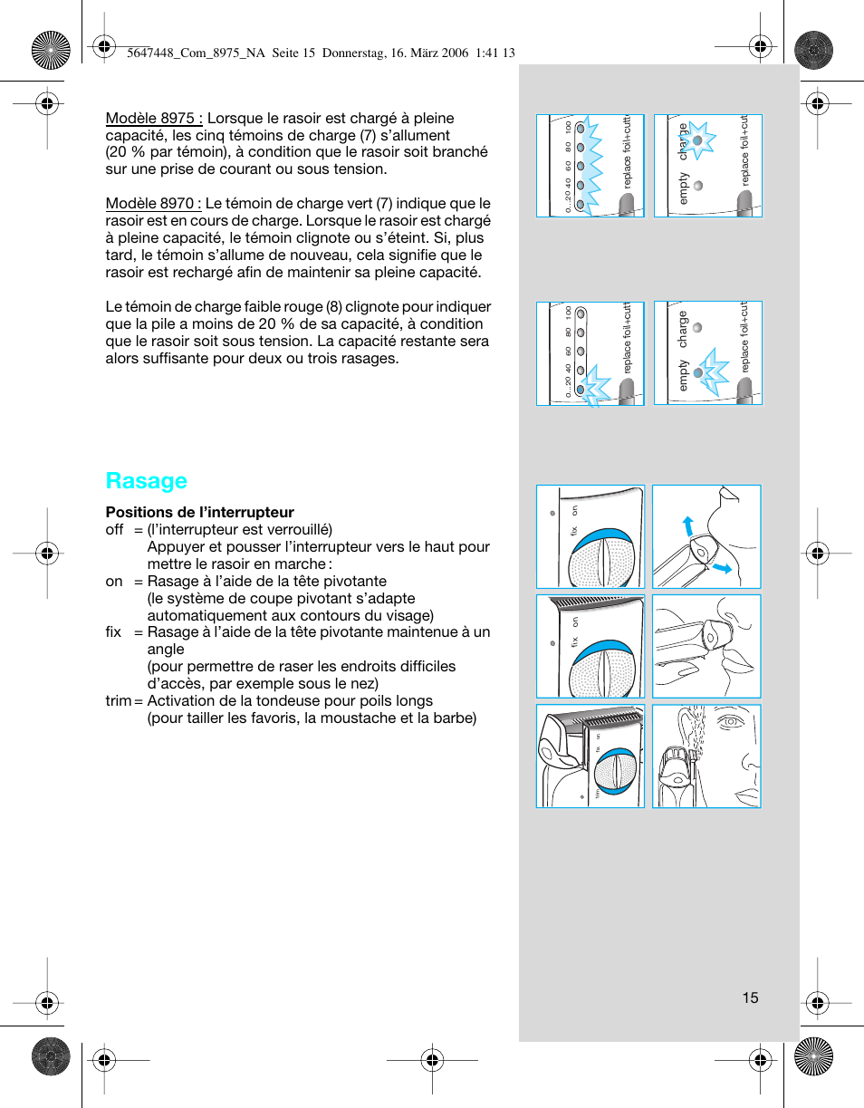 Rasage | Braun 8975 360°Complete Solo User Manual | Page 15 / 26