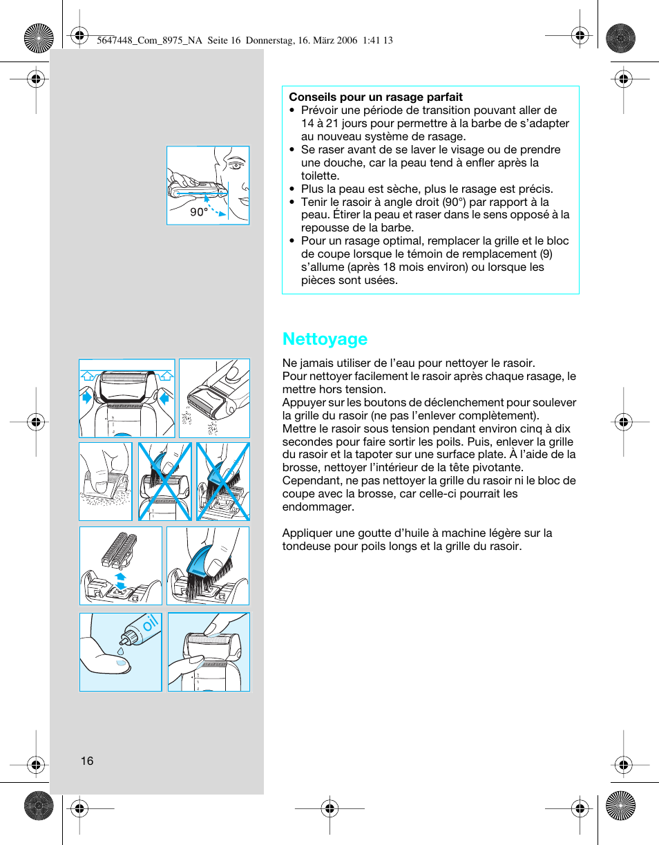 Nettoyage | Braun 8975 360°Complete Solo User Manual | Page 16 / 26