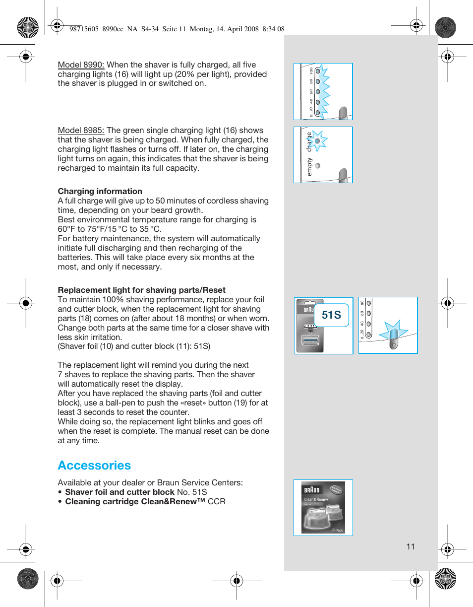 Accessories | Braun 8990 360°Complete, Series 5 User Manual | Page 11 / 34