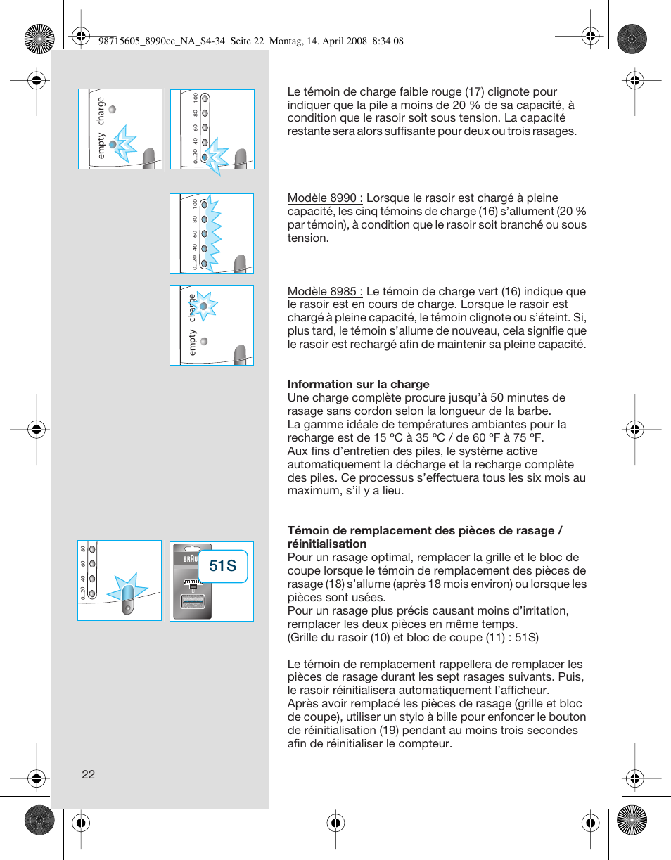 Braun 8990 360°Complete, Series 5 User Manual | Page 22 / 34