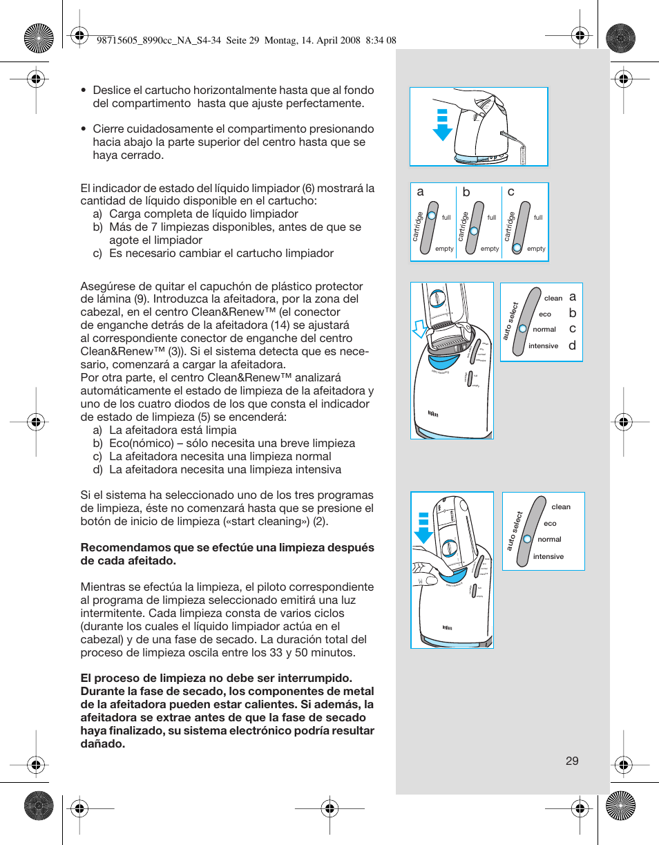 Ab c, Ab c d | Braun 8990 360°Complete, Series 5 User Manual | Page 29 / 34