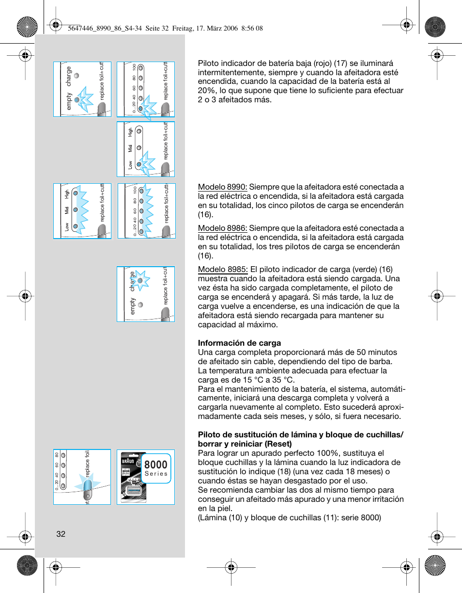 Braun 8985 360°Complete User Manual | Page 32 / 34