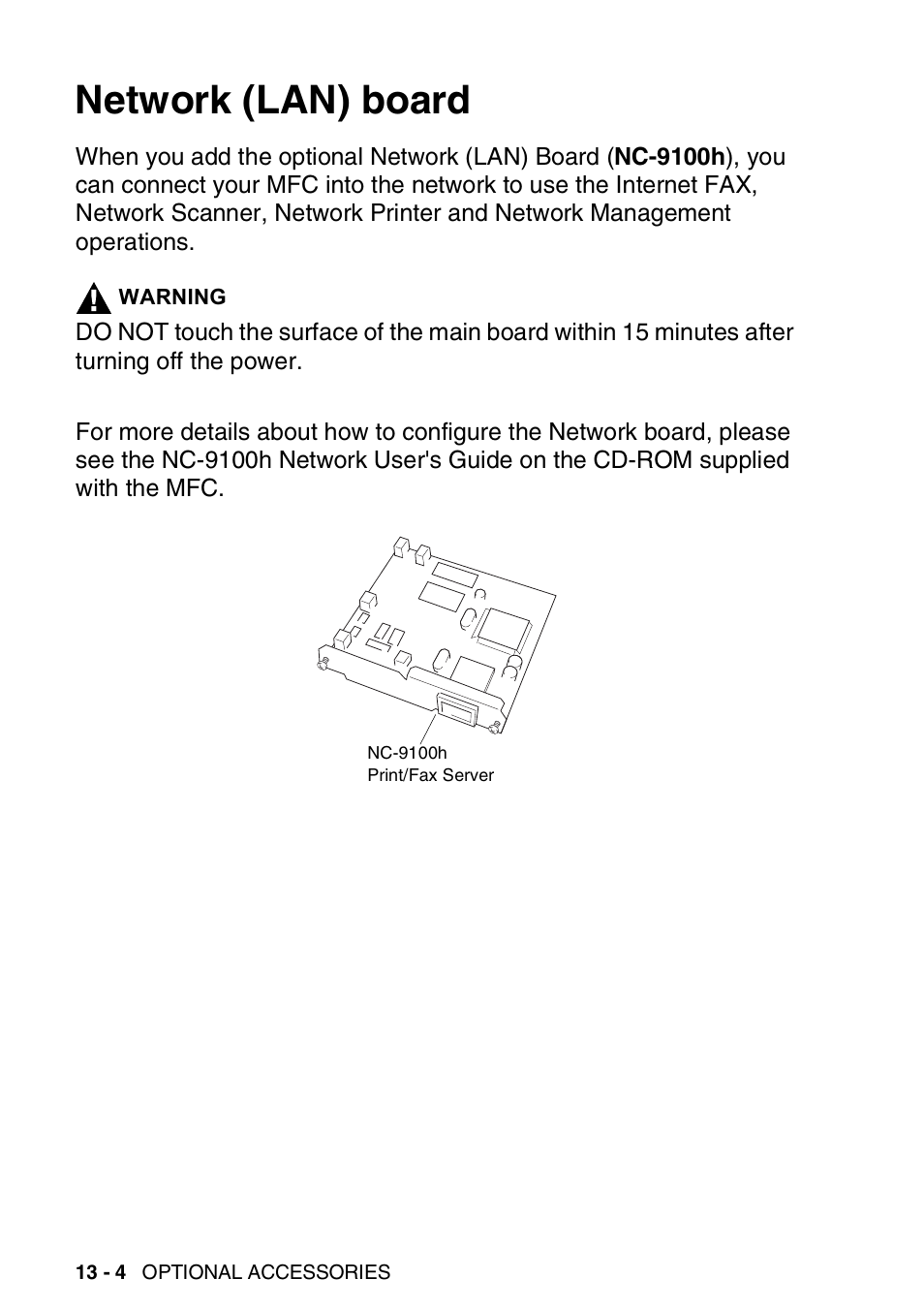 Network (lan) board, Network (lan) board -4 | Brother MFC 8220 User Manual | Page 176 / 203