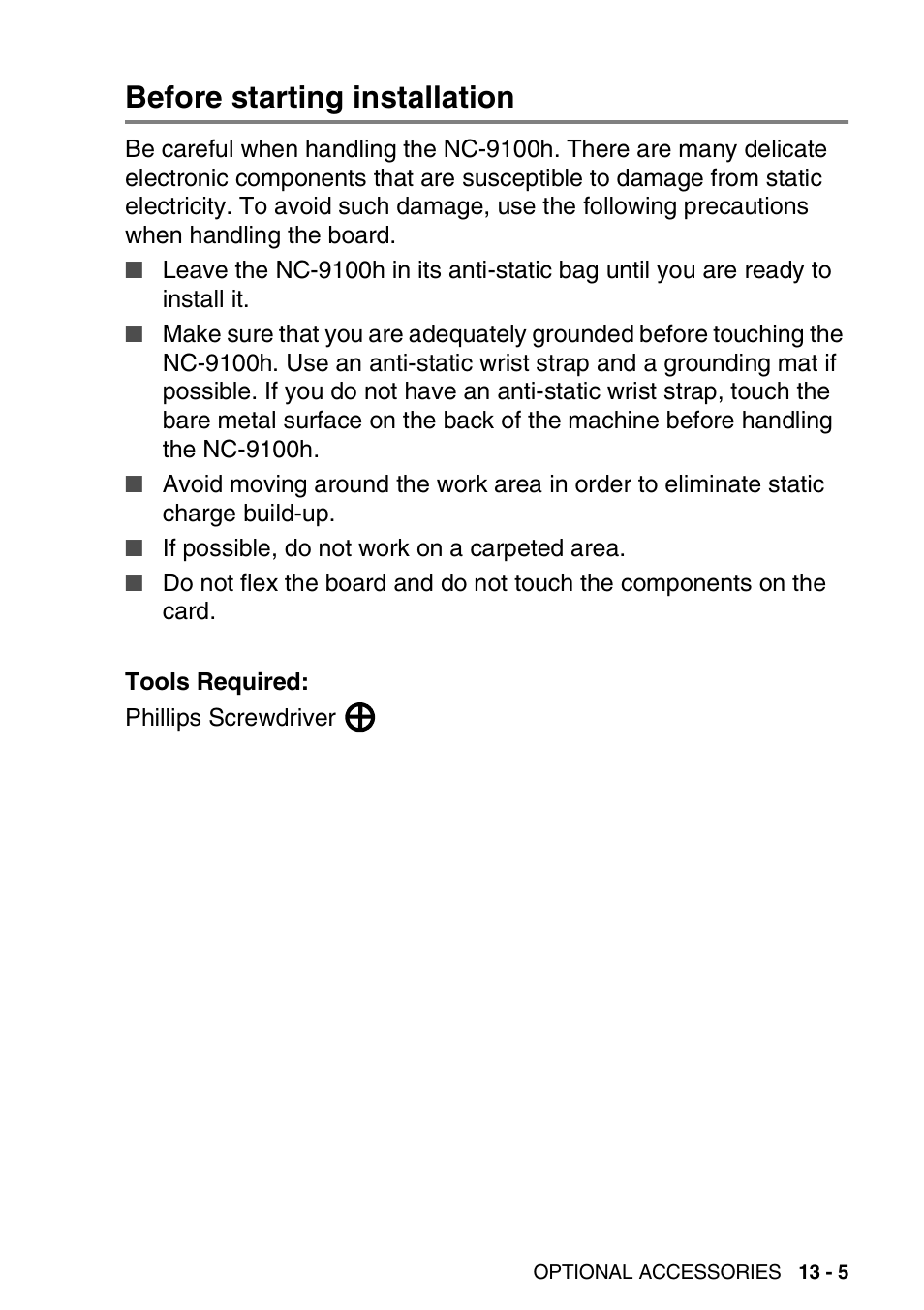 Before starting installation, Before starting installation -5 | Brother MFC 8220 User Manual | Page 177 / 203