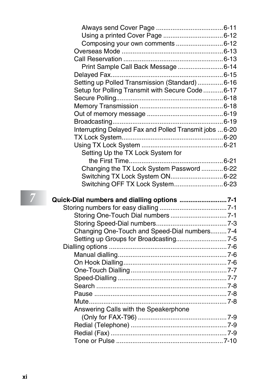 Brother FAX-T94 User Manual | Page 12 / 166