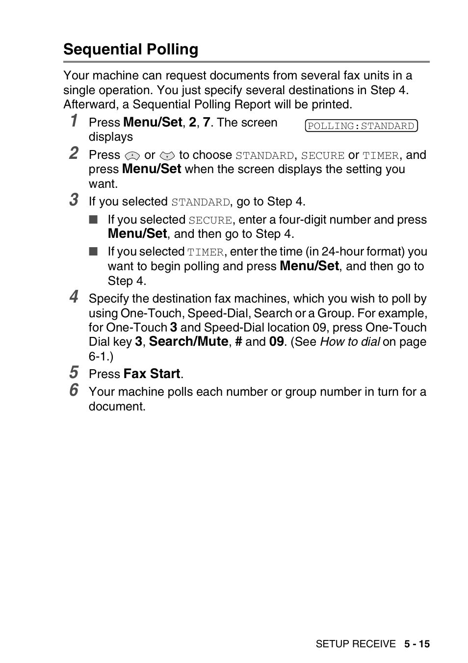 Sequential polling, Sequential polling -15 | Brother FAX-T94 User Manual | Page 63 / 166