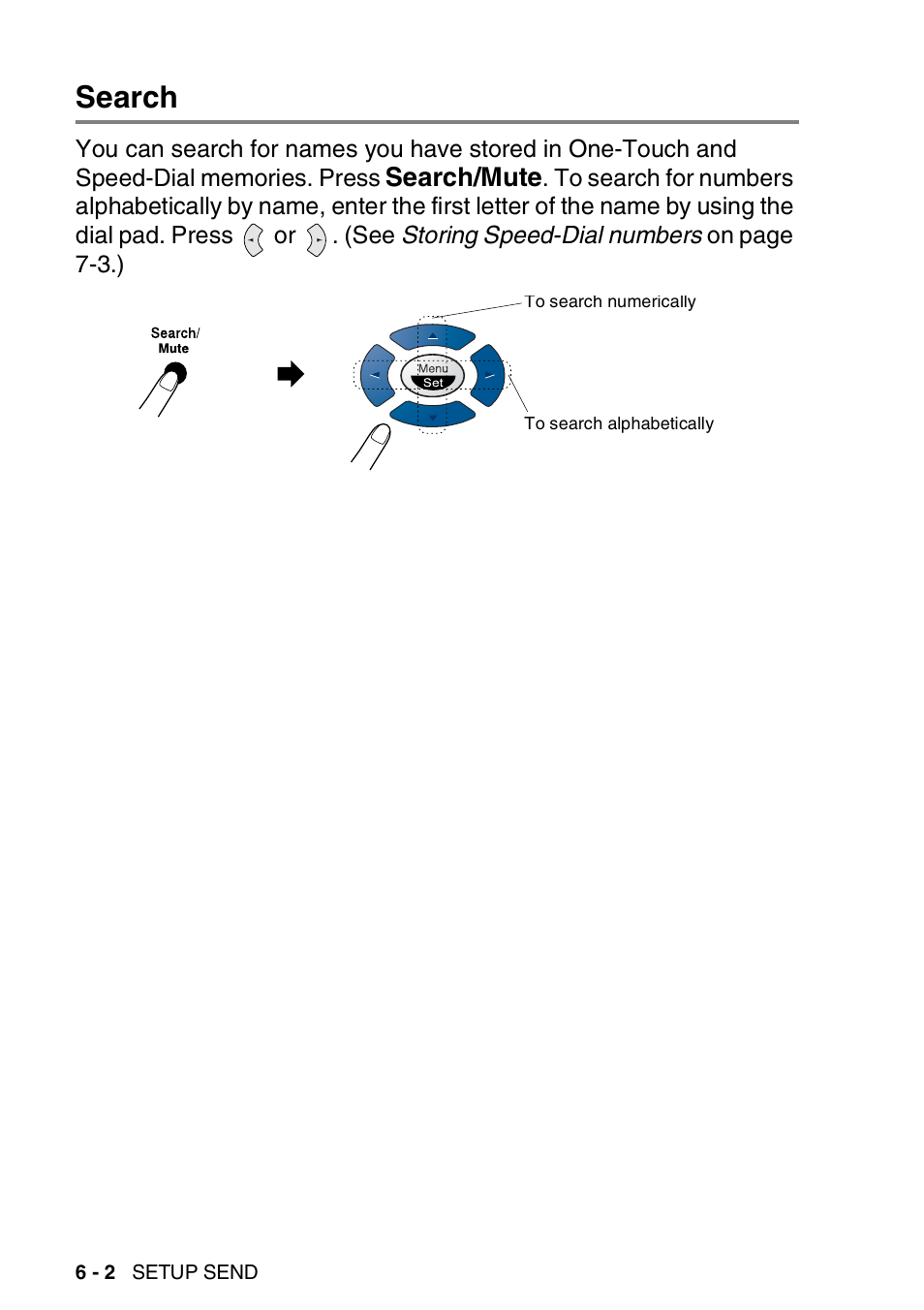 Search, Search -2 | Brother FAX-T94 User Manual | Page 72 / 166