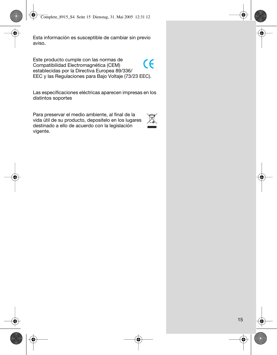 Braun 8915 360°Complete User Manual | Page 15 / 50