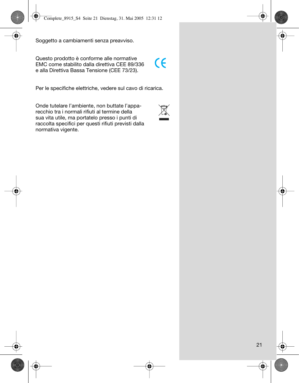 Braun 8915 360°Complete User Manual | Page 21 / 50