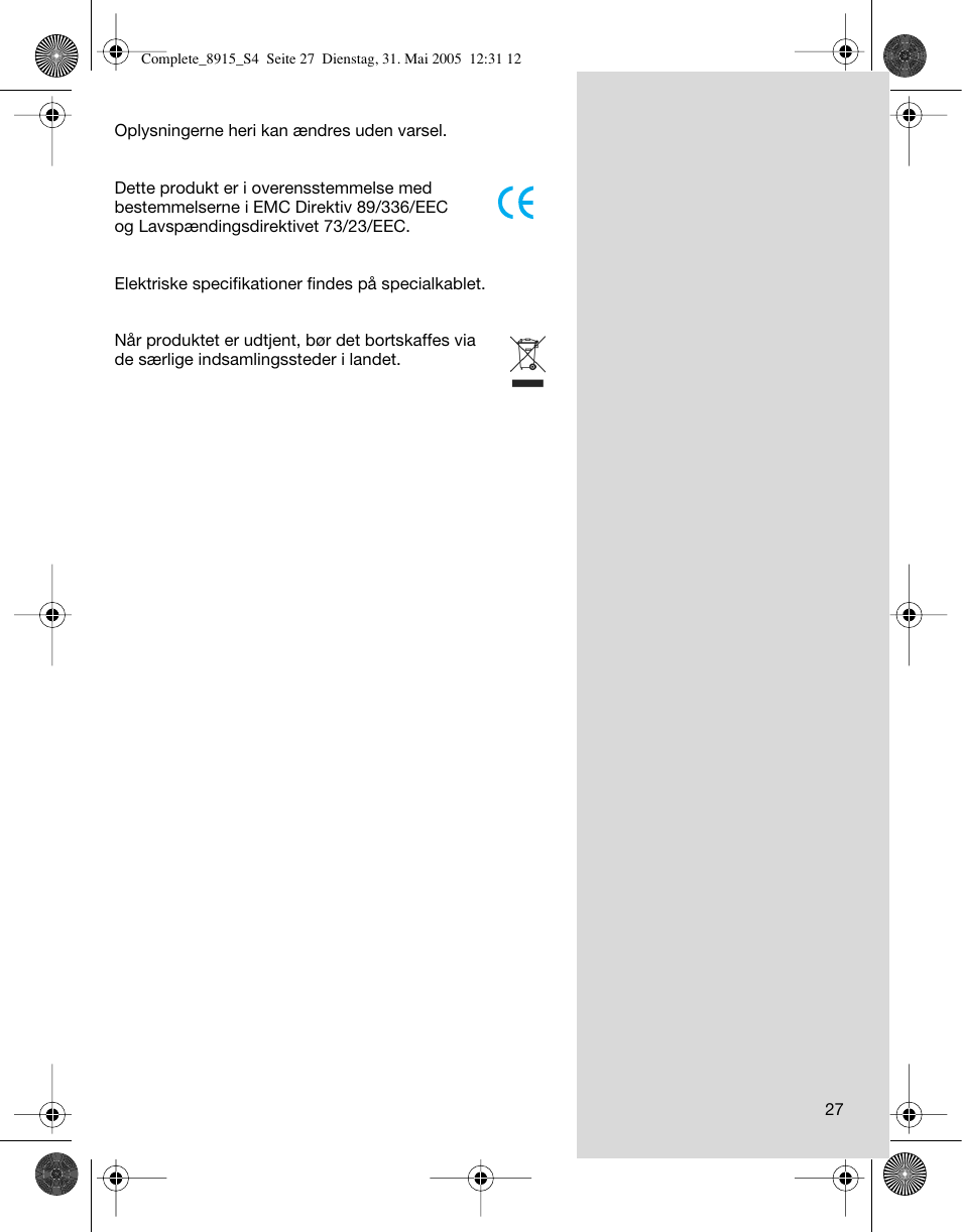 Braun 8915 360°Complete User Manual | Page 27 / 50