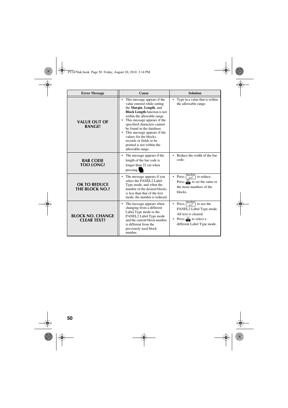 Brother PT-2470 User Manual | Page 60 / 66