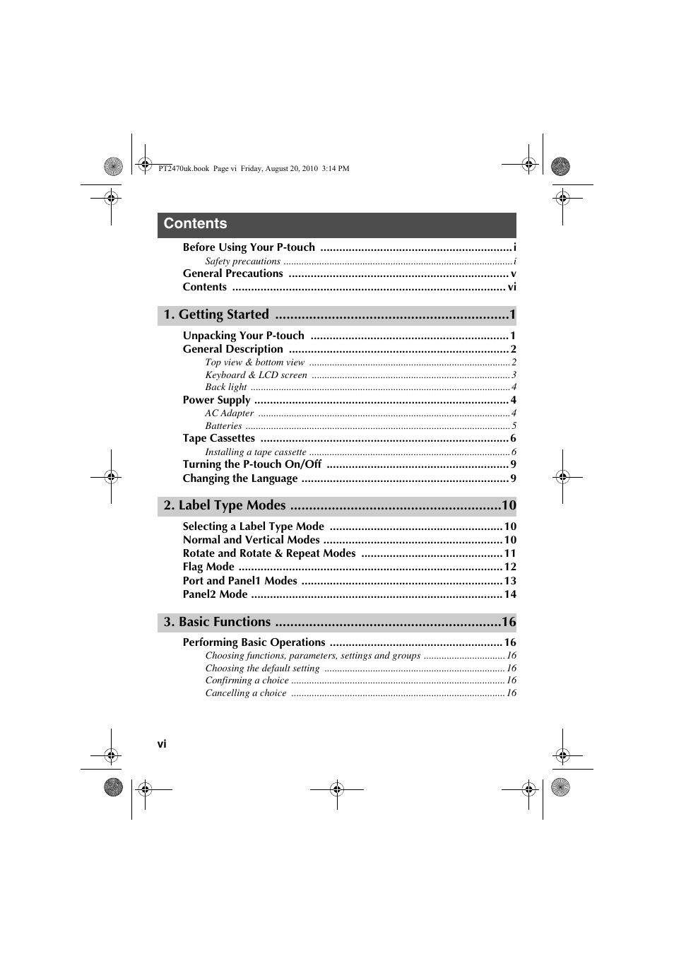 Brother PT-2470 User Manual | Page 8 / 66