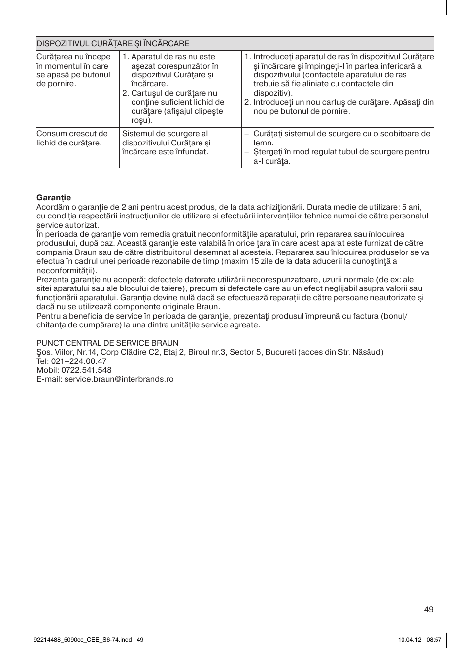 Braun 5090cc Series 5 User Manual | Page 49 / 76