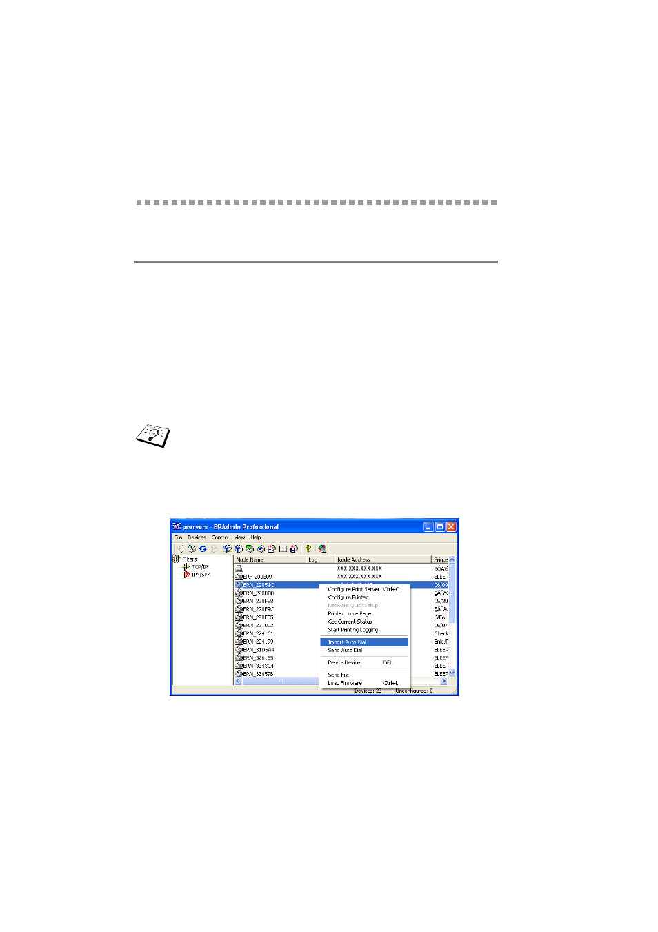 Appendix b, Updating other machines through the network, Windows | Brother MFC-425CN User Manual | Page 56 / 64