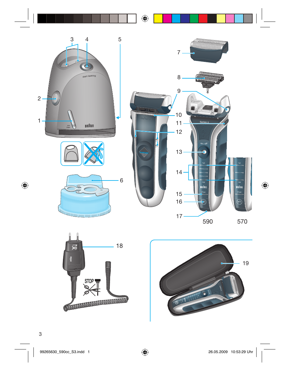 Stop | Braun 570cc-5751 Series 5 User Manual | Page 3 / 62