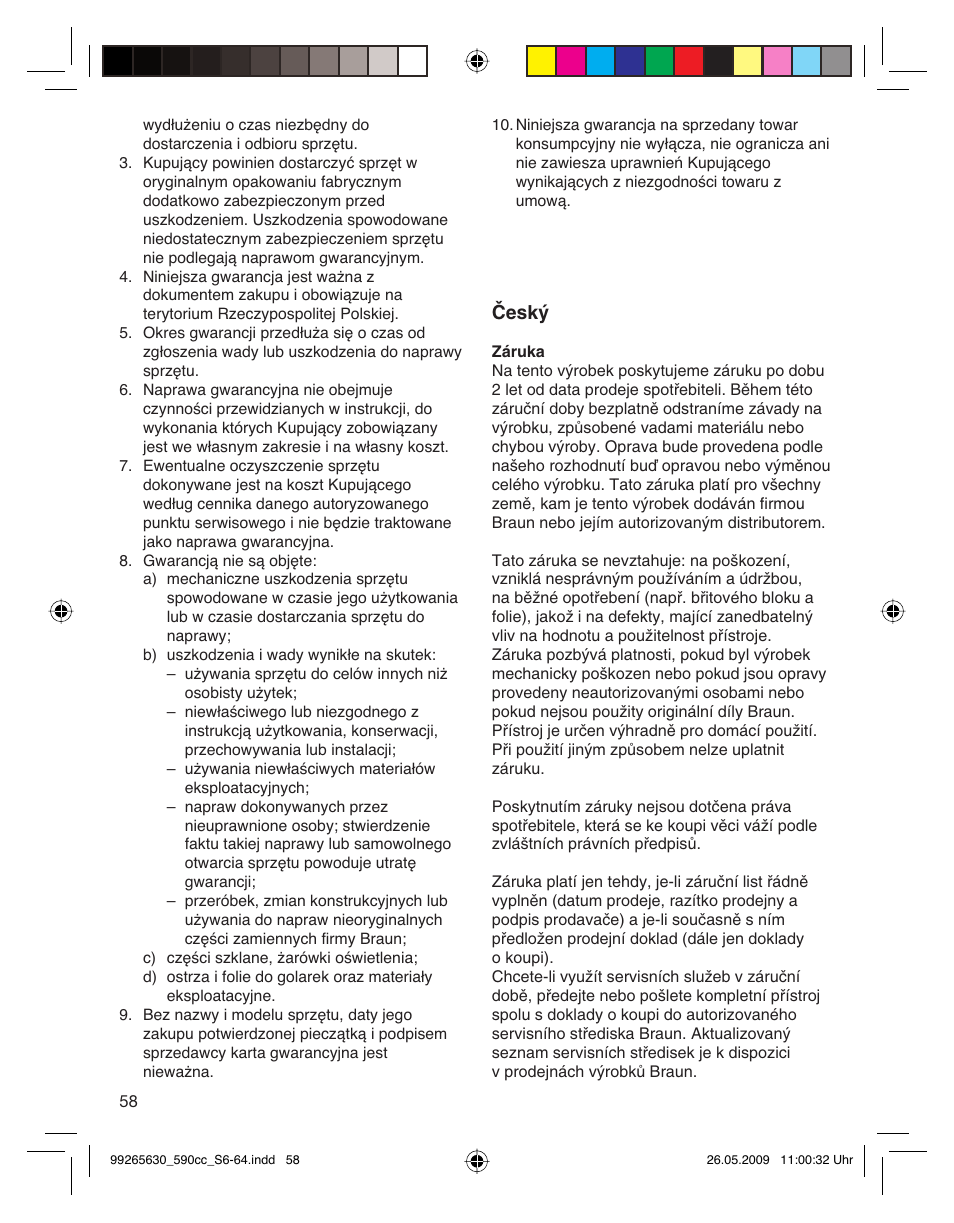 Braun 570cc-5751 Series 5 User Manual | Page 58 / 62