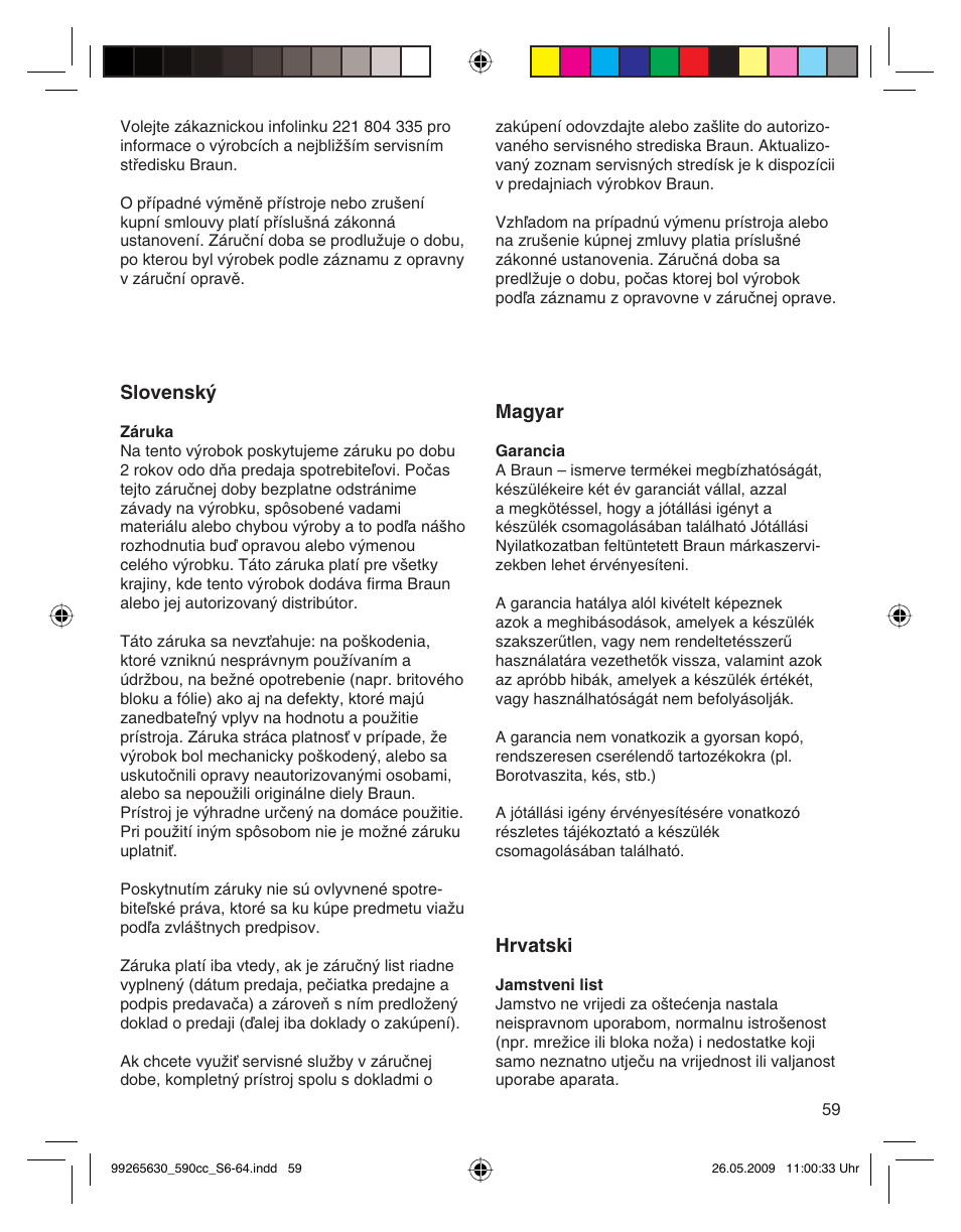 Braun 570cc-5751 Series 5 User Manual | Page 59 / 62