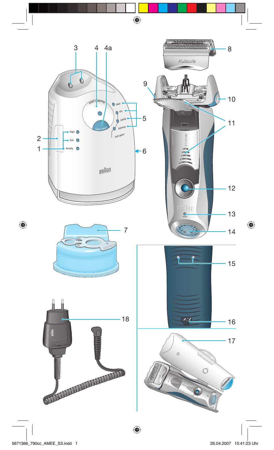 Braun 790cc Series 7 User Manual | Page 3 / 104