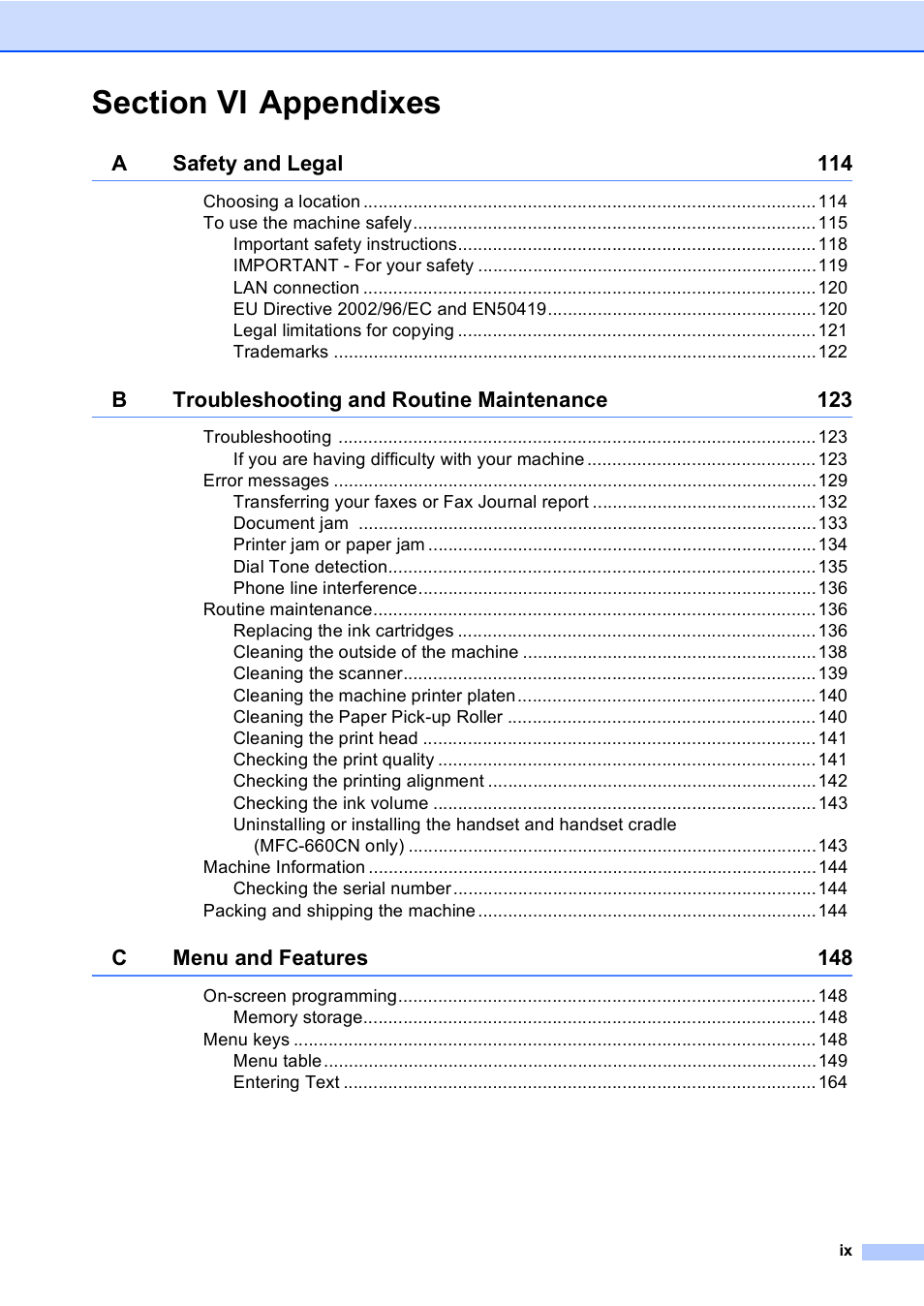 Brother MFC-440CN User Manual | Page 11 / 201