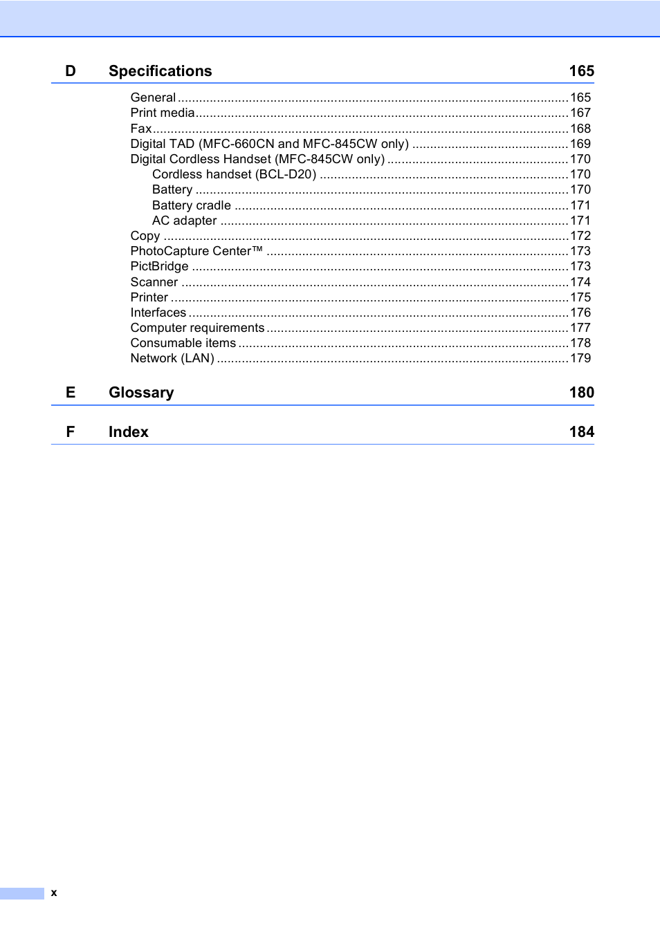 Brother MFC-440CN User Manual | Page 12 / 201