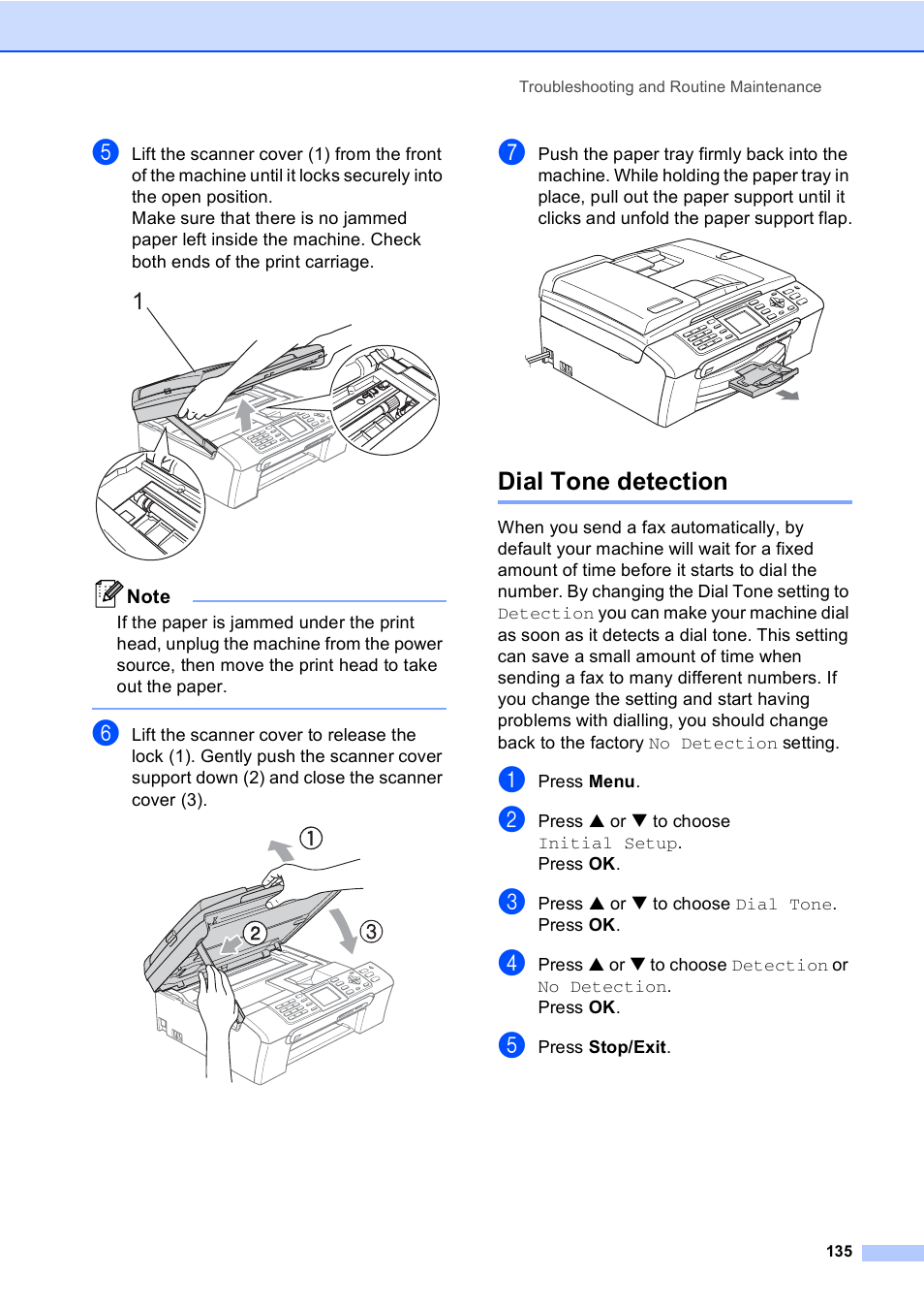 Dial tone detection | Brother MFC-440CN User Manual | Page 147 / 201