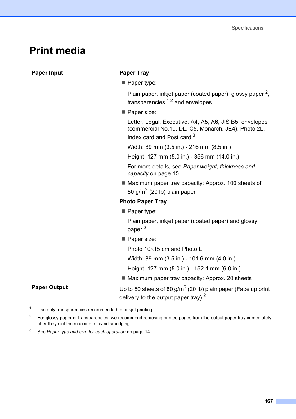 Print media | Brother MFC-440CN User Manual | Page 179 / 201