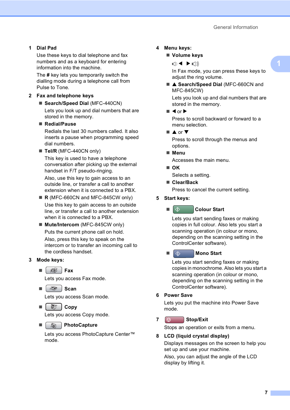 Brother MFC-440CN User Manual | Page 19 / 201