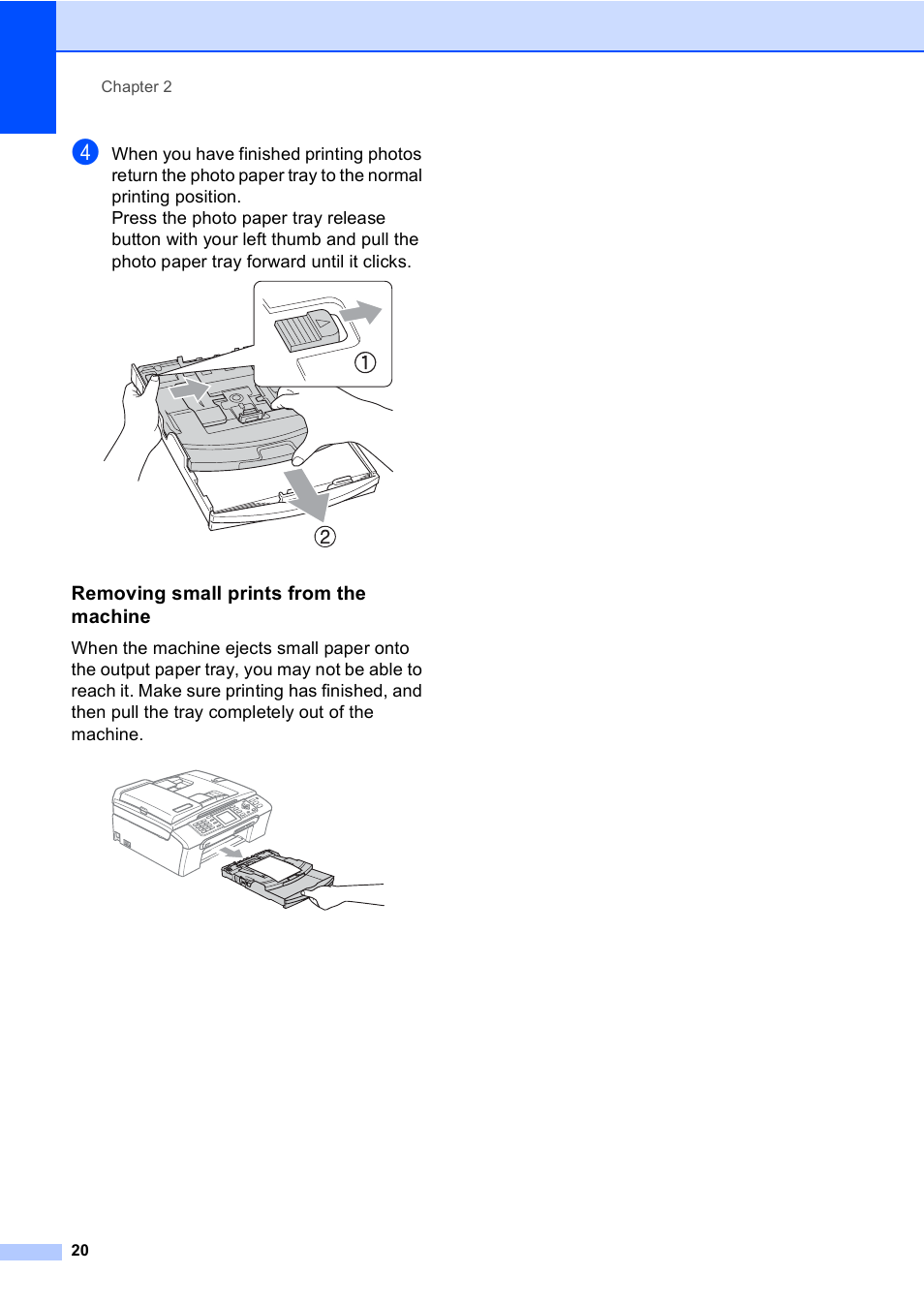 Removing small prints from the machine | Brother MFC-440CN User Manual | Page 32 / 201