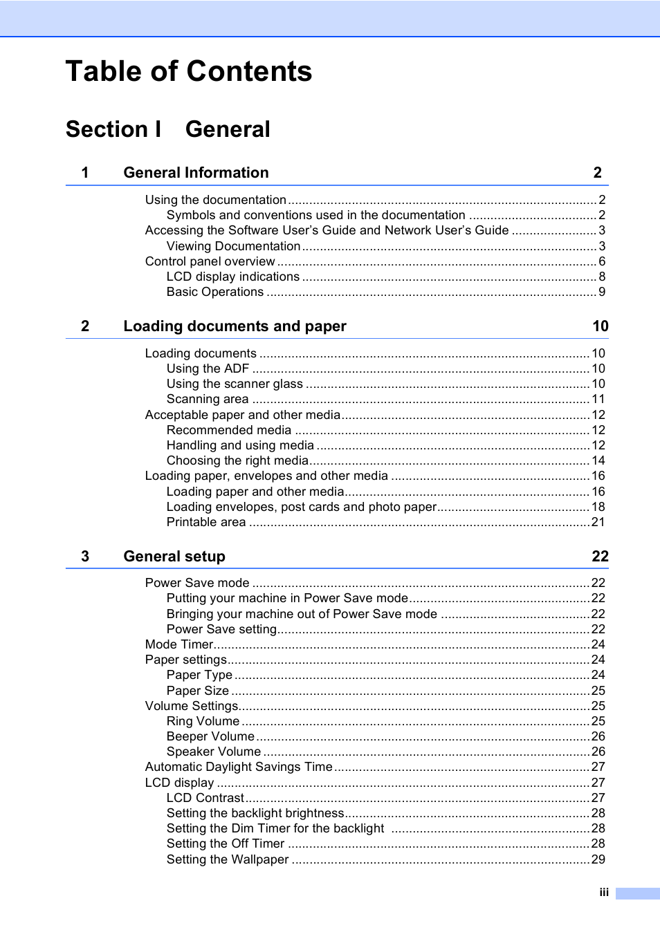 Brother MFC-440CN User Manual | Page 5 / 201