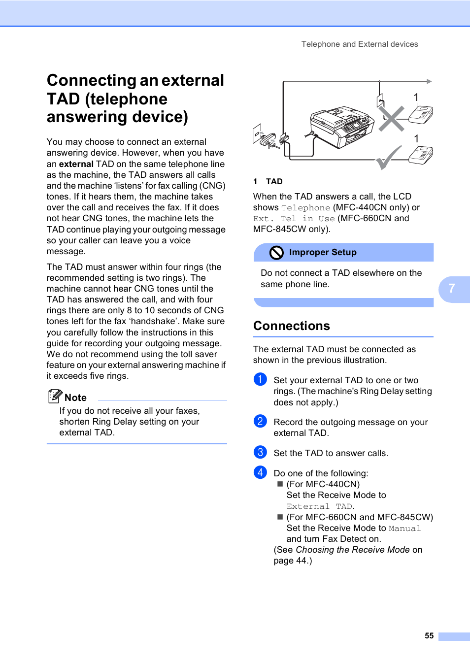 Connections | Brother MFC-440CN User Manual | Page 67 / 201