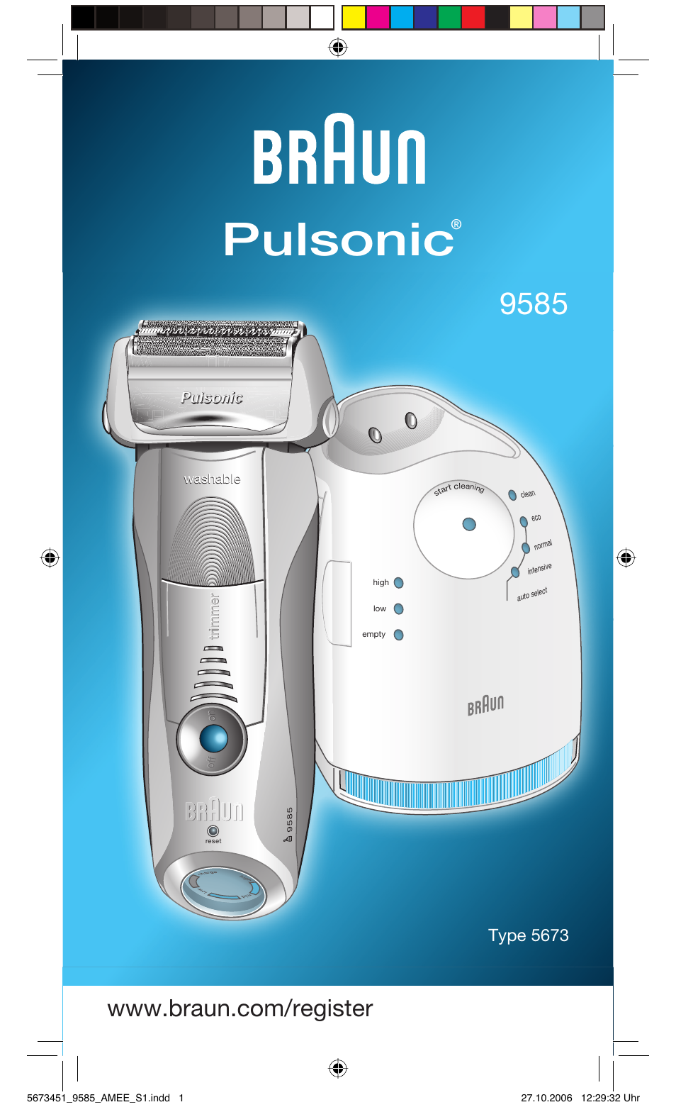 Braun 9585 Pulsonic User Manual | 94 pages