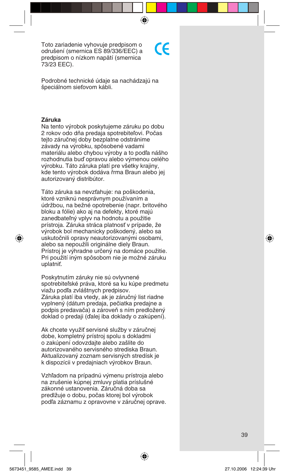Braun 9585 Pulsonic User Manual | Page 39 / 94
