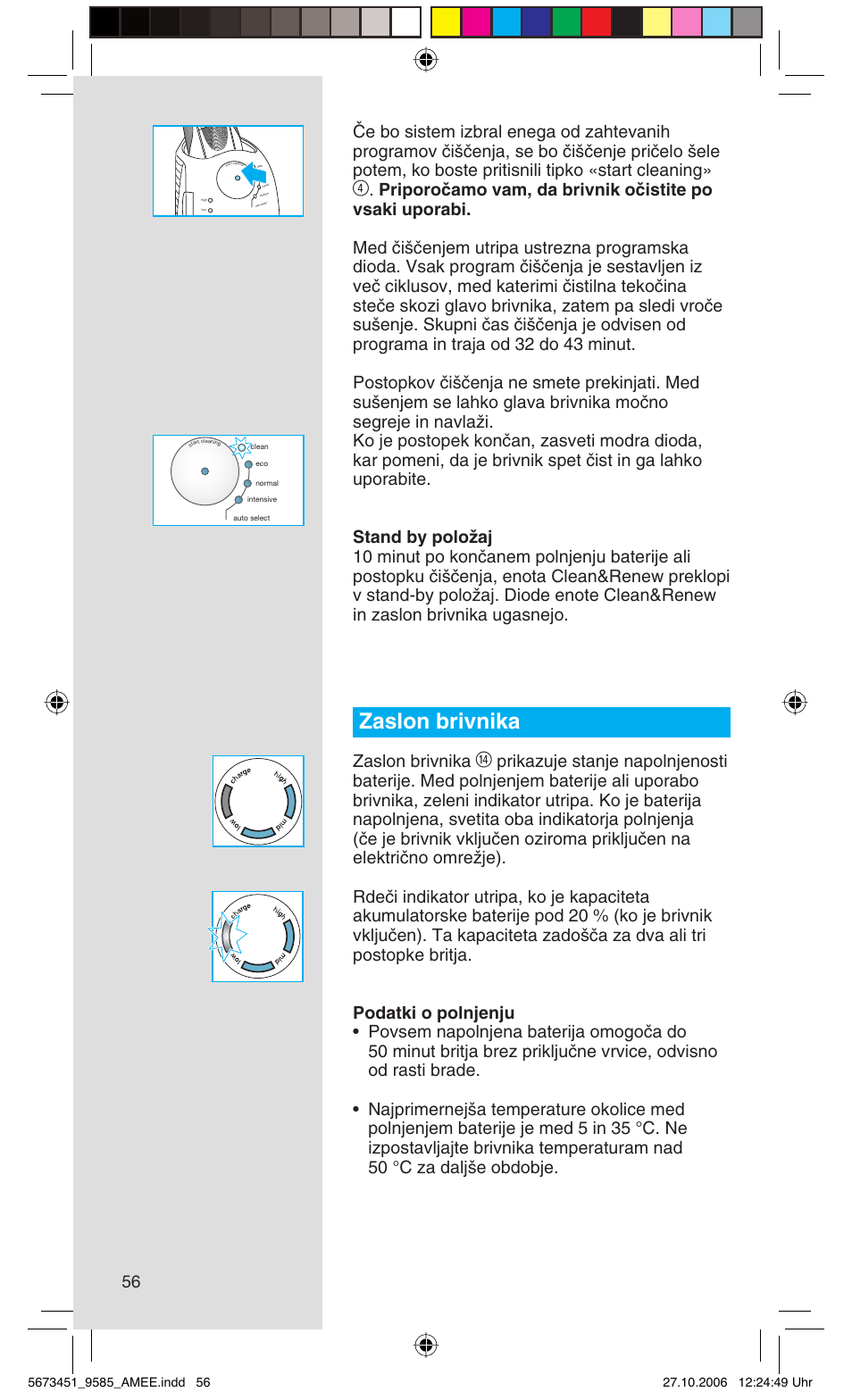Zaslon brivnika | Braun 9585 Pulsonic User Manual | Page 56 / 94