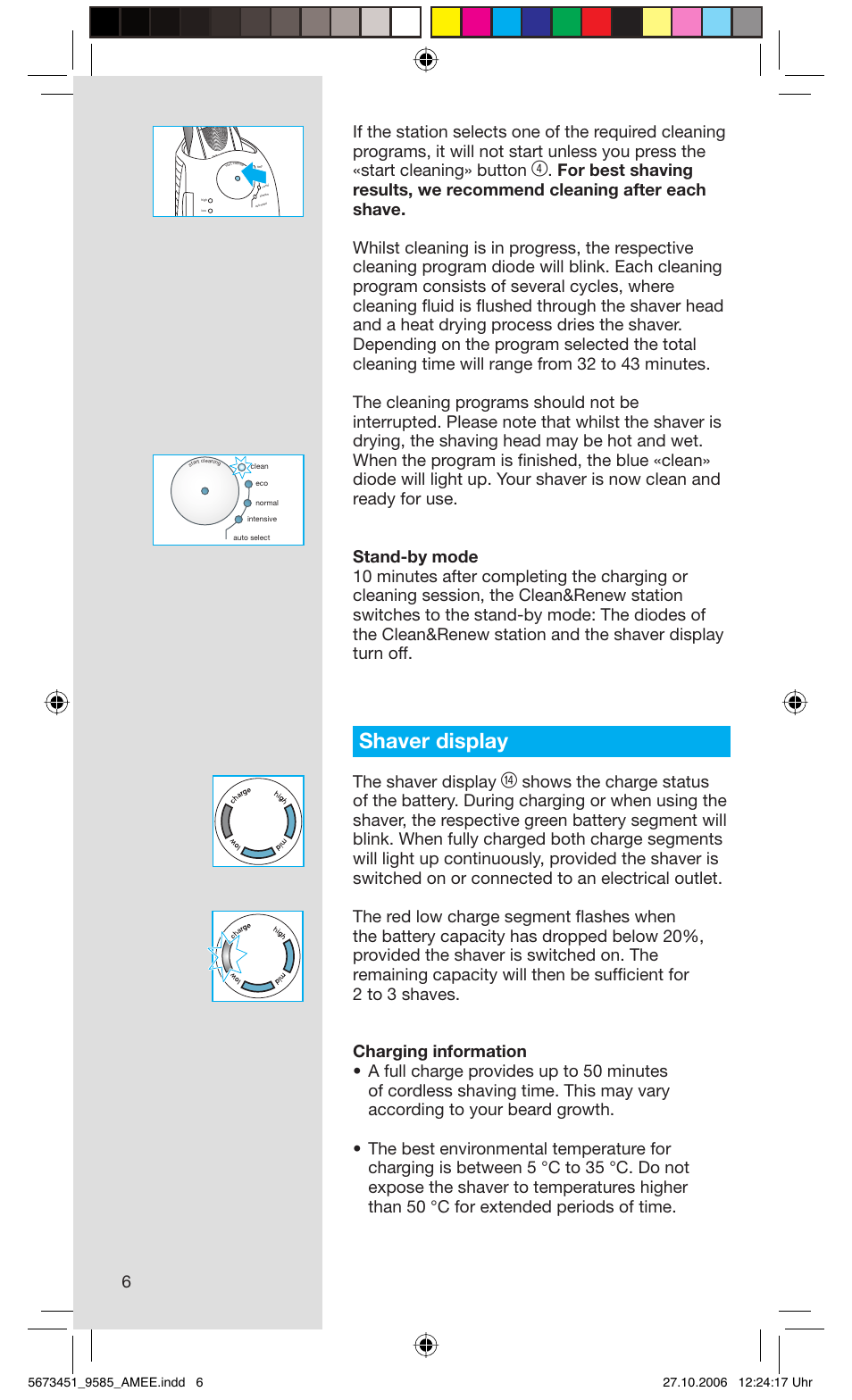 Shaver display, The shaver display | Braun 9585 Pulsonic User Manual | Page 6 / 94