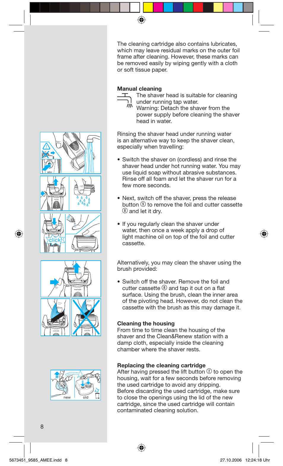 Click | Braun 9585 Pulsonic User Manual | Page 8 / 94