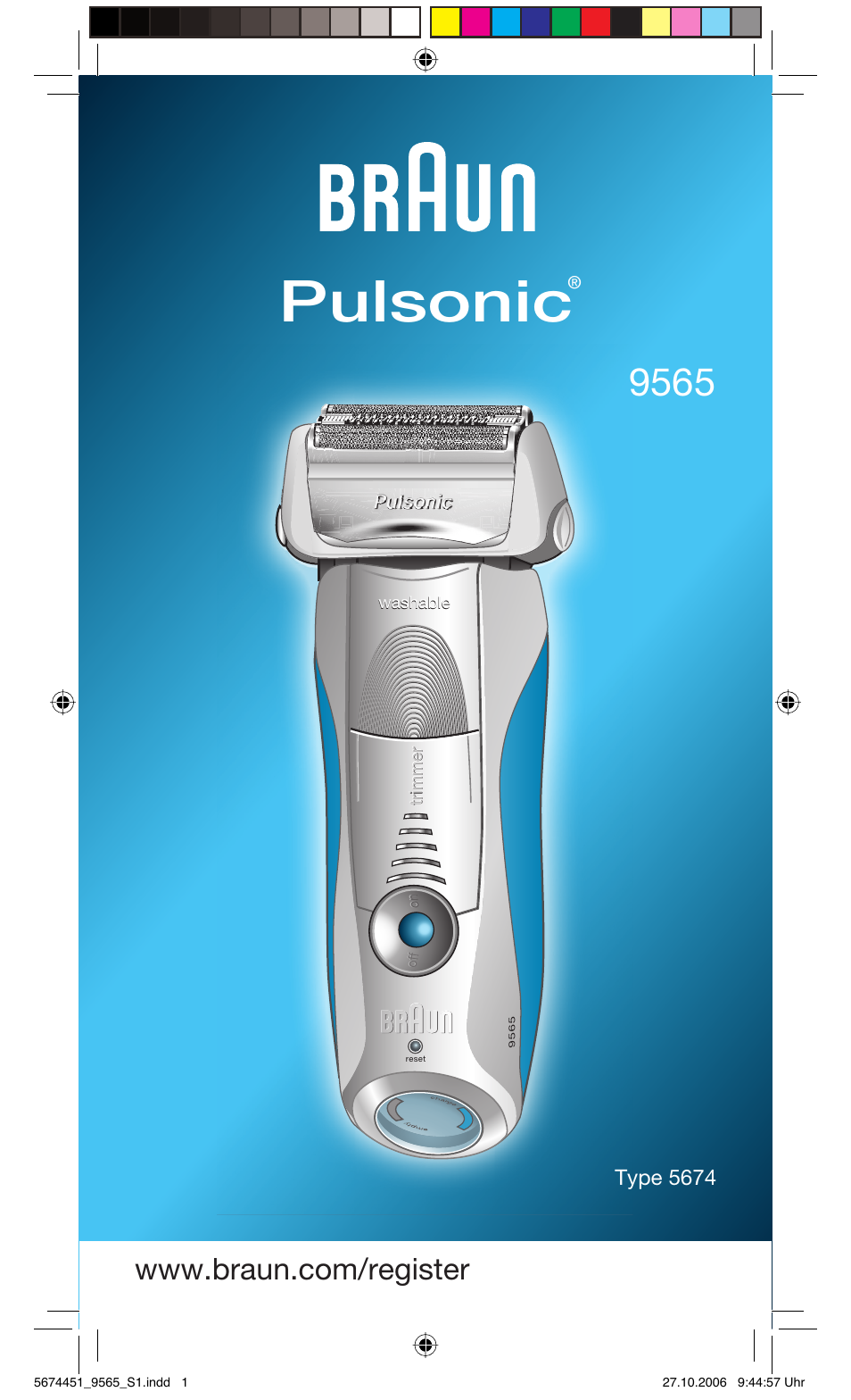 Braun 9565 Pulsonic User Manual | 61 pages