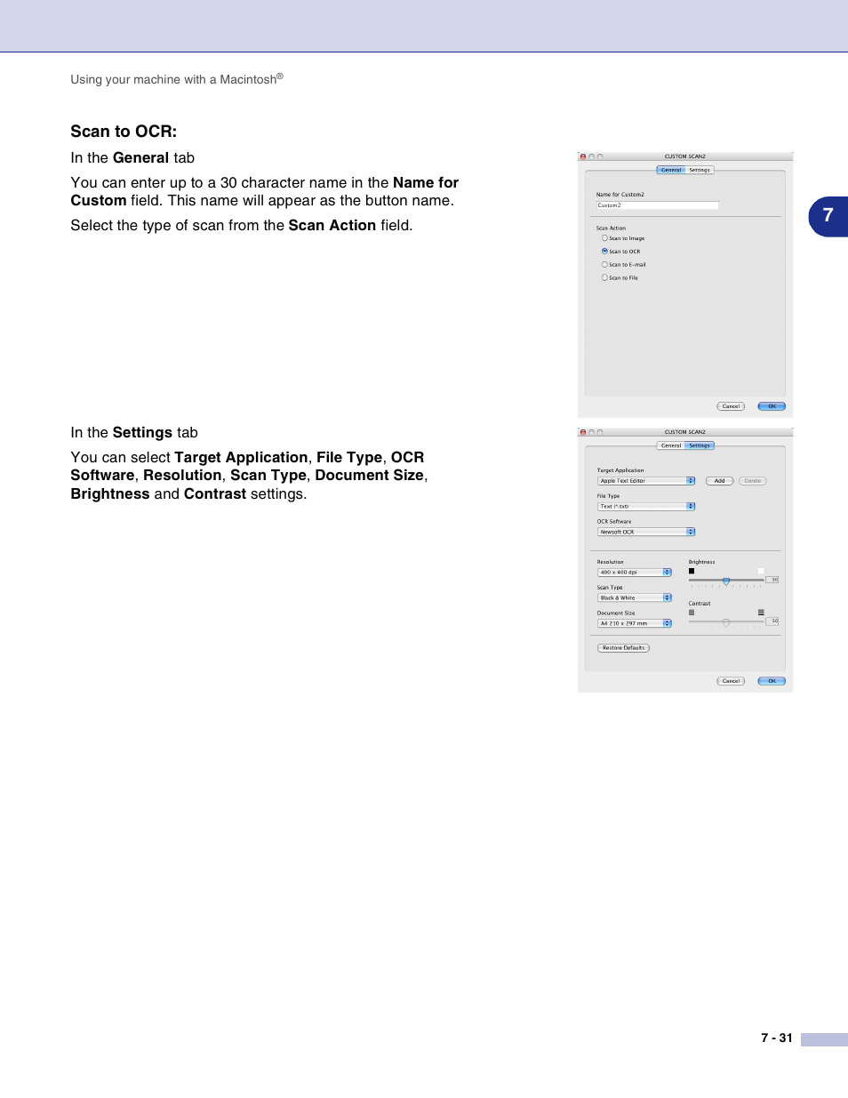 Scan to ocr | Brother DCP-7010L User Manual | Page 110 / 117